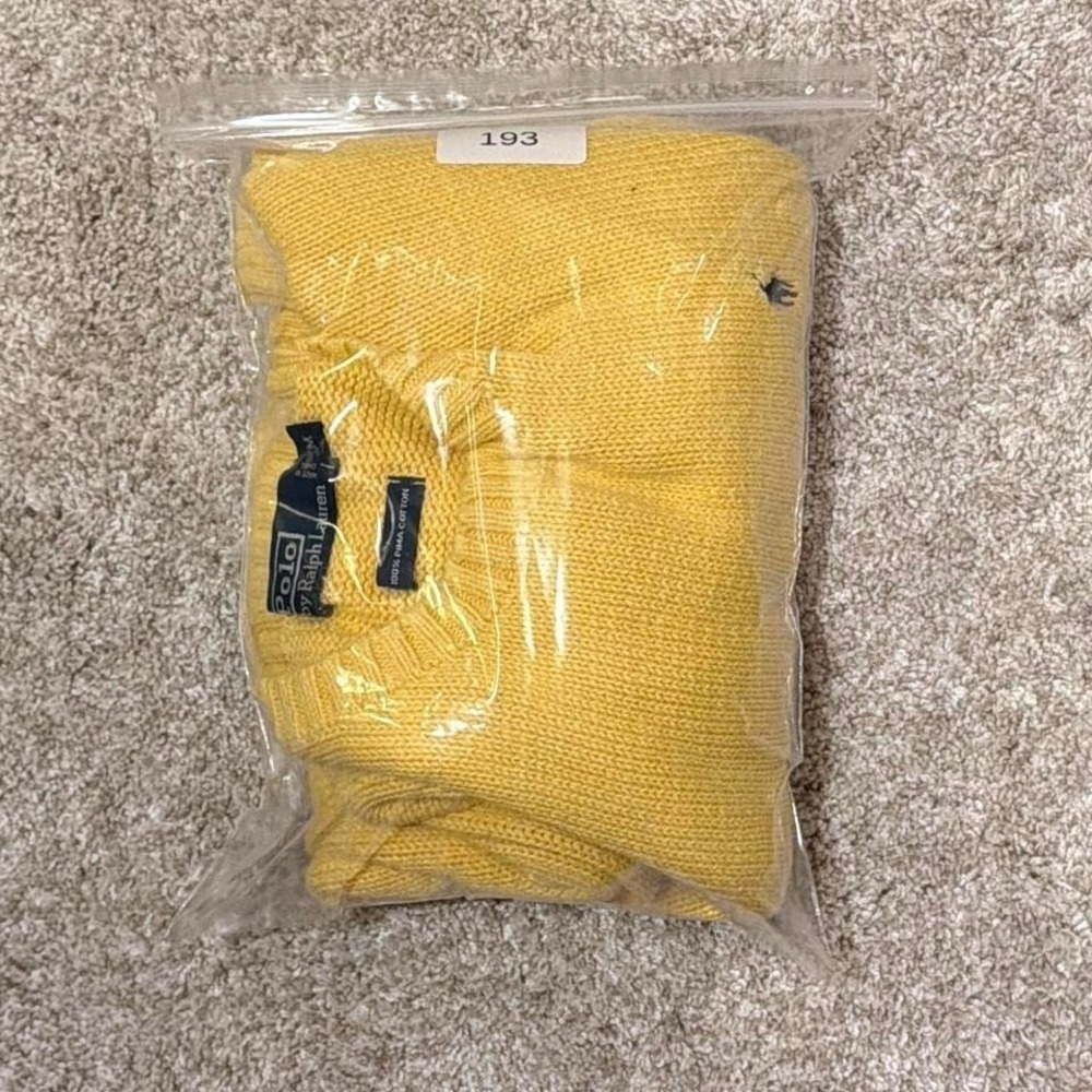 Y2K Vintage Polo Ralph Lauren Soft Pima Cotton Sweater | Pastel‎ Yellow | M - Picture 6 of 6